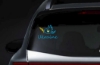 Наклейка на авто "Ukraine" пташка з колоском (плоттерне різання, монтажна плівка)