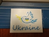 Наклейка на авто "Ukraine" пташка з колоском (плоттерне різання, монтажна плівка)